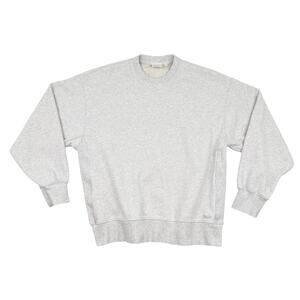 Aritzia TNA Sweatfleece Terry Crewneck Sweatshirt Boyfriend Fit Light Gray Sz S